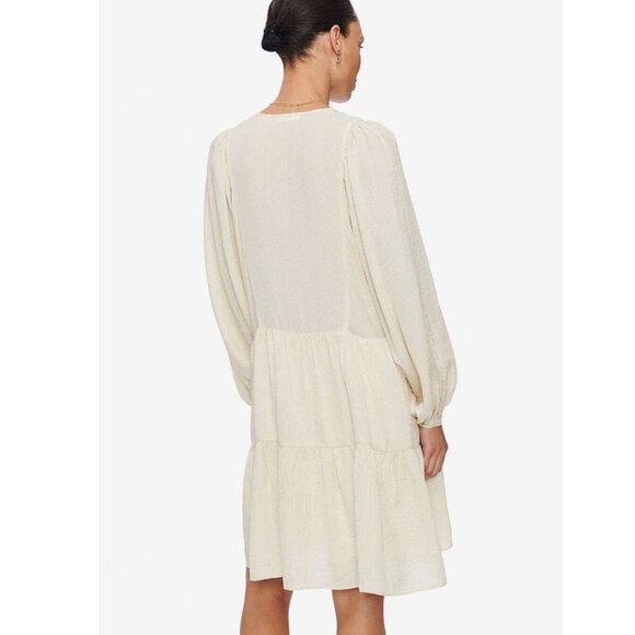 ANINE BING Madison Silk Mini Boho Dress White Black Stripe Size XS - Picture 3 of 15